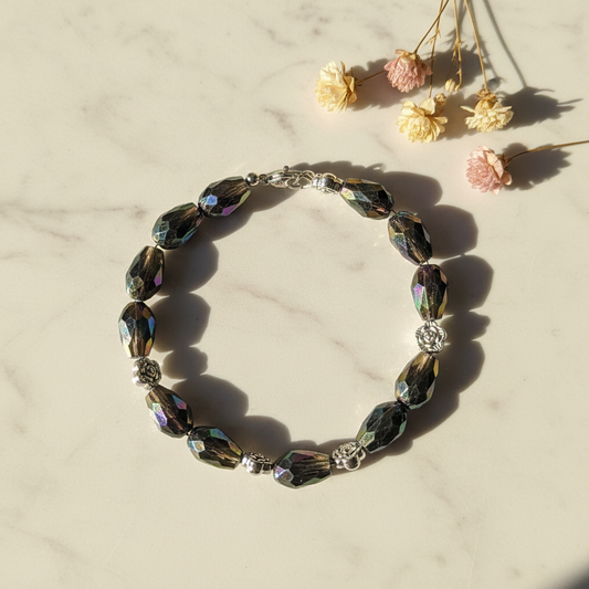 Iridescent bead bracelet lifestyle 1