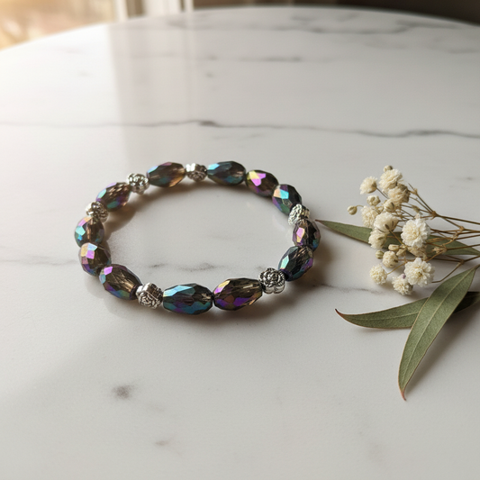 Iridescent bead bracelet lifestyle 2