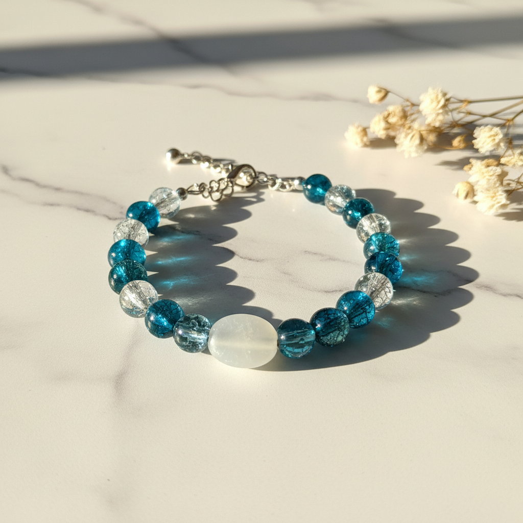 Teal crackle bracelet lifestyle 2