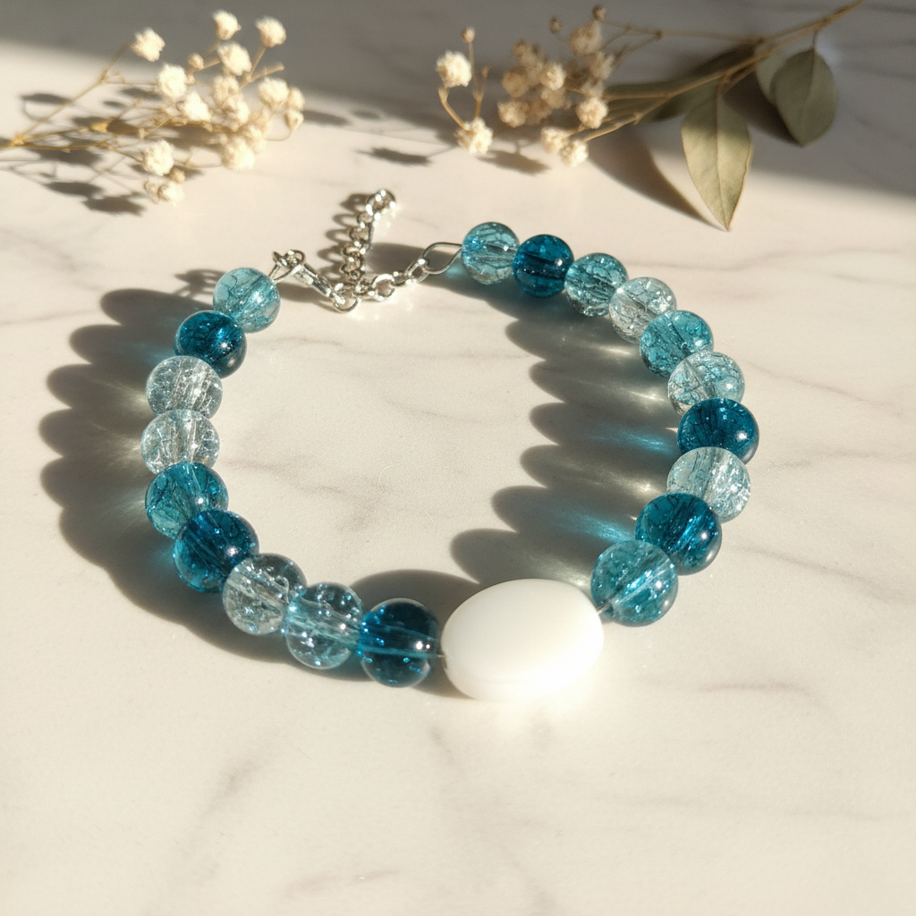 Teal crackle bracelet lifestyle 3