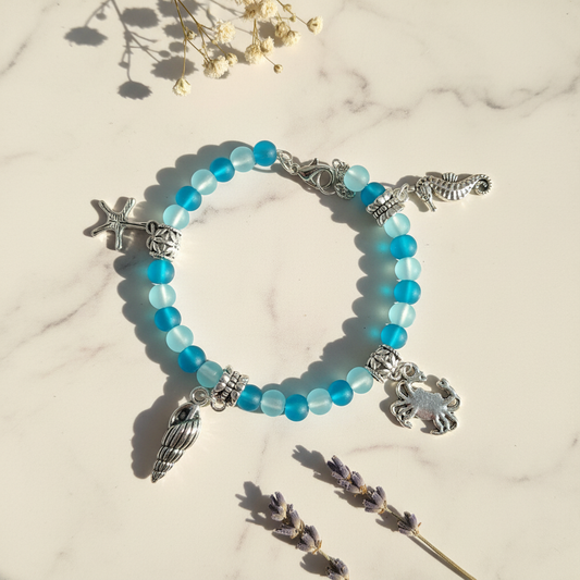 Teal ocean charm bracelet lifestyle