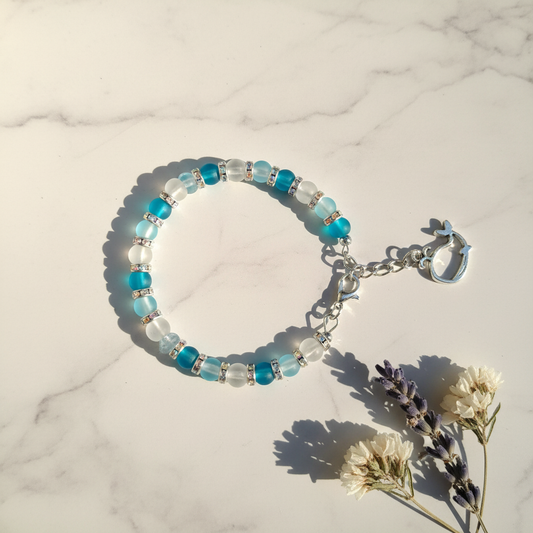 Teal whale charm bracelet lifestyle